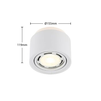 Stropné svietidlo Arcchio Walisa, Ø 15 cm, biele, kov, GU10