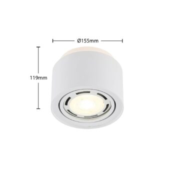 Stropné svietidlo Arcchio Walisa, Ø 15 cm, okrúhle, biele, sada 3 ks