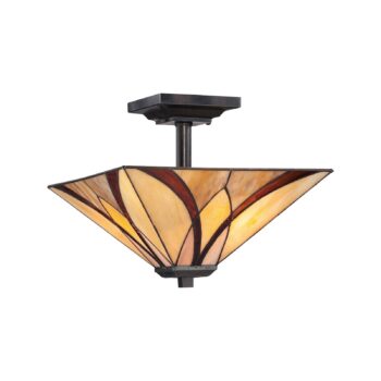 Stropné svietidlo Asheville dizajn Tiffany 30,5 cm