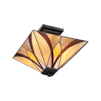 Stropné svietidlo Asheville dizajn Tiffany 30,5 cm