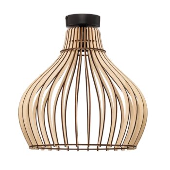 Stropné svietidlo Barrel s tienidlom na lampu z dreva