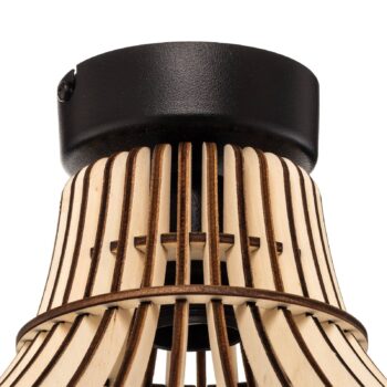 Stropné svietidlo Barrel s tienidlom na lampu z dreva