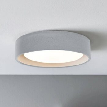 Stropné svietidlo Beacon Uno, sivé, betón, Ø 27 cm, GX53