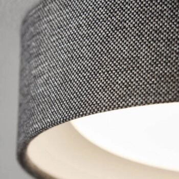 Stropné svietidlo Beacon Uno, tmavosivá farba, textil, Ø 25 cm, GX53