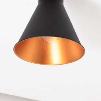 Stropné svietidlo Berceste N-676, čierne/zlaté, kov, Ø 20 cm