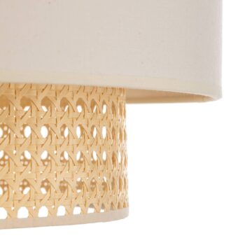 Stropné svietidlo Boho, Ø 45 cm, krémovo-biele/ratan