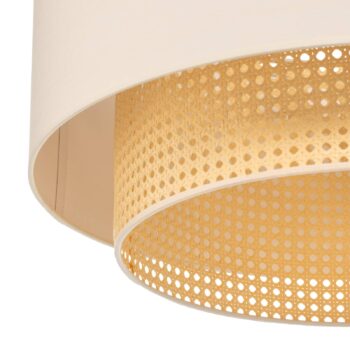 Stropné svietidlo Boho Ø 60 cm krémovo-biela/ratan