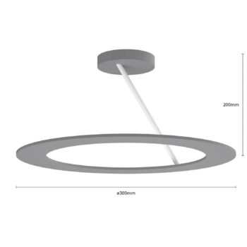 Stropné svietidlo Bopp Stella 1ring Ø 30cm hliník/biela