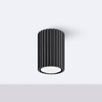 Stropné svietidlo Carbon, čierne, výška 10 cm, hliník