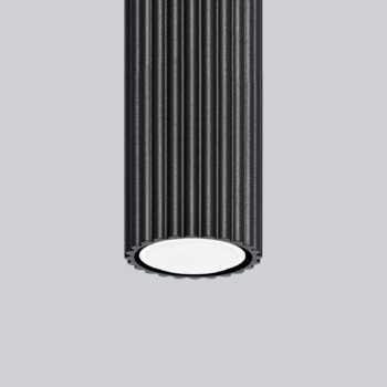 Stropné svietidlo Carbon, čierne, výška 20 cm, hliník