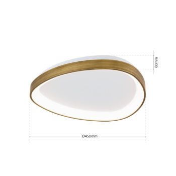 Stropné svietidlo Charlie LED, Ø 45 cm, opálovo biela, farba starožitnej