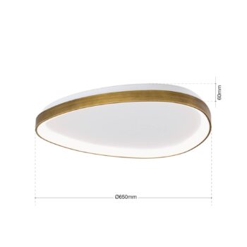Stropné svietidlo Charlie LED, Ø 65 cm, opálovo biela, farba starožitnej