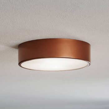 Stropné svietidlo Cleo 300, meď, senzor, IP20, Ø 30 cm, kov