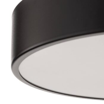 Stropné svietidlo Cleo 400, čierne, senzor, IP20, Ø 40 cm, kov