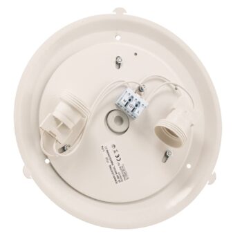 Stropné svietidlo Cleo DR275, IP54, Ø 27,5 cm, dubové drevo, E27