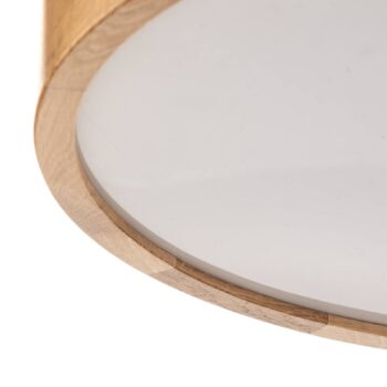 Stropné svietidlo Cleo DR475, IP20, senzor, Ø 48 cm, dubové drevo