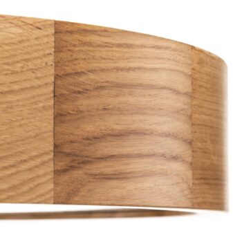 Stropné svietidlo Cleo DR475, IP54, Ø 47,5 cm, dubové drevo, E27