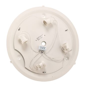 Stropné svietidlo Cleo DR475, IP54, Ø 47,5 cm, dubové drevo, E27