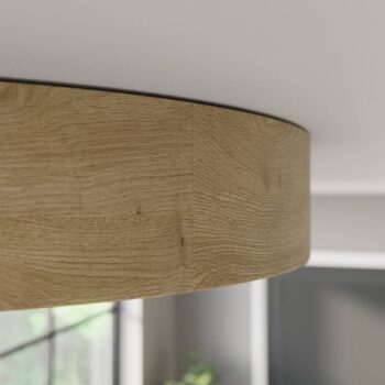 Stropné svietidlo Cleo, Ø 48 cm, 4 svetlá, dubové drevo, E27