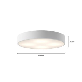 Stropné svietidlo Cleo, Ø 50 cm, IP20, biele, kov, E27