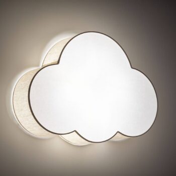 Stropné svietidlo Cloud, béžové, dĺžka 63 cm, textil, oblak, E27
