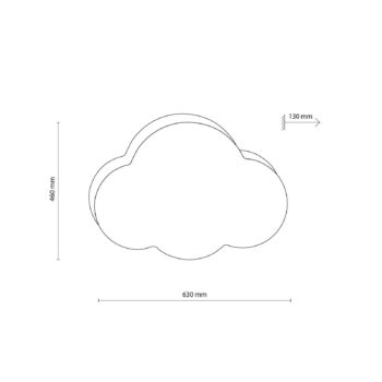 Stropné svietidlo Cloud, béžové, dĺžka 63 cm, textil, oblak, E27