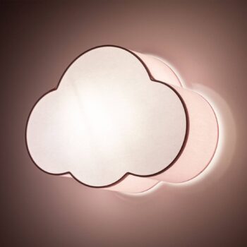 Stropné svietidlo Cloud, ružové, dĺžka 43 cm, textil, oblak, E27