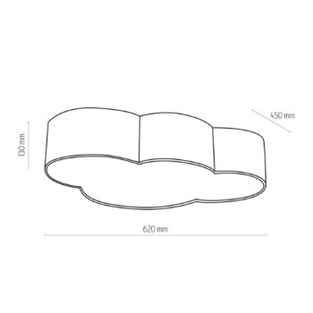 Stropné svietidlo Cloud, ružové, dĺžka 63 cm, textil, oblak, E27