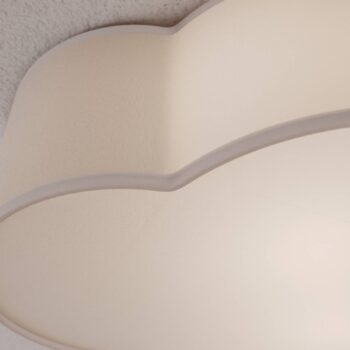 Stropné svietidlo Cloud z textilu, dĺžka 41 cm, sivá