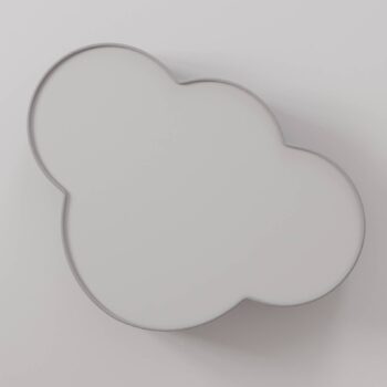 Stropné svietidlo Cloud z textilu, dĺžka 62 cm, sivá