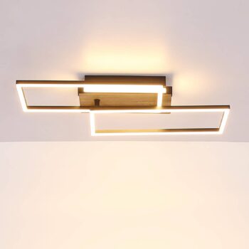 Stropné svietidlo Colli LED, šírka 49 cm, tmavé drevo, drevo