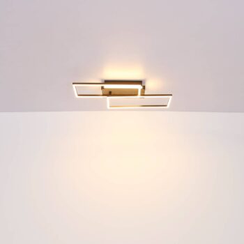 Stropné svietidlo Colli LED, šírka 52 cm, tmavé drevo, drevo