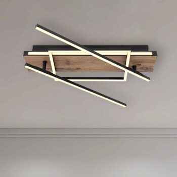 Stropné svietidlo Colli LED, šírka 52 cm, tmavé drevo, drevo