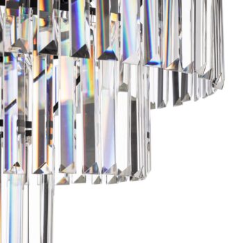 Stropné svietidlo Cristal, transparentné/čierne, Ø 56 cm