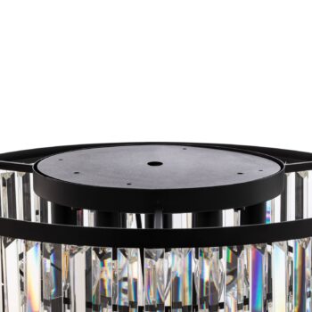 Stropné svietidlo Cristal, transparentné/čierne, Ø 56 cm