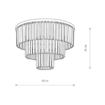 Stropné svietidlo Cristal, transparentné/čierne, Ø 56 cm