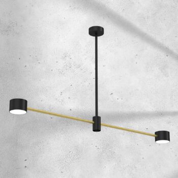 Stropné svietidlo Cross Gold, 2-plameňové