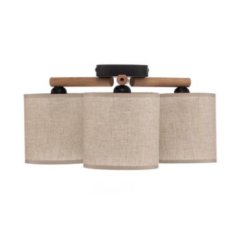 Stropné svietidlo Deva, textil, 3-plameňové