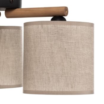 Stropné svietidlo Deva, textil, 3-plameňové