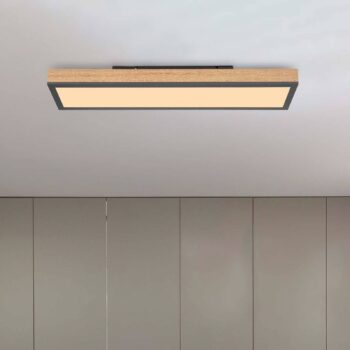 Stropné svietidlo Doro LED, dĺžka 60 cm, dub, drevo