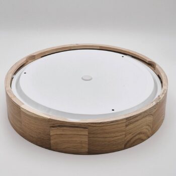 Stropné svietidlo Envostar Caspian, Ø 37 cm, IP54, dub