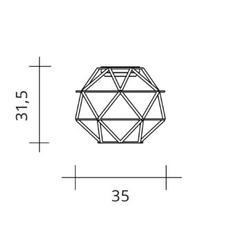 Stropné svietidlo Euclide LED, čierne, kov, šírka 35 cm
