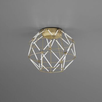 Stropné svietidlo Euclide LED, zlatá farba, kov, šírka 35 cm