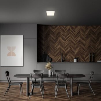 Stropné svietidlo Flame LED, 15,7 x 15,7 cm, biele