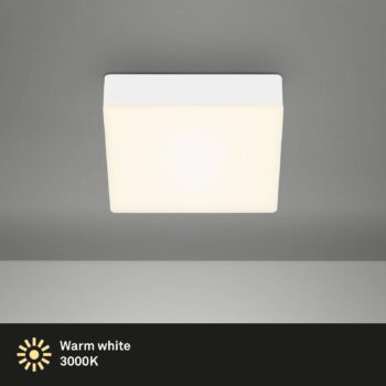 Stropné svietidlo Flame LED, 15,7 x 15,7 cm, biele