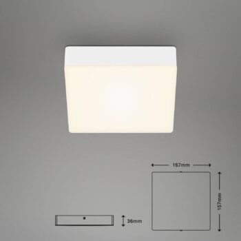 Stropné svietidlo Flame LED, 15,7 x 15,7 cm, biele