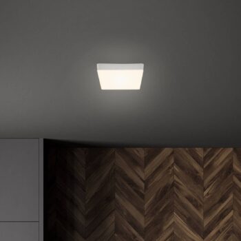 Stropné svietidlo Flame LED, 15,7 x 15,7 cm, strieborná