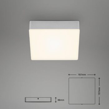 Stropné svietidlo Flame LED, 15,7 x 15,7 cm, strieborná