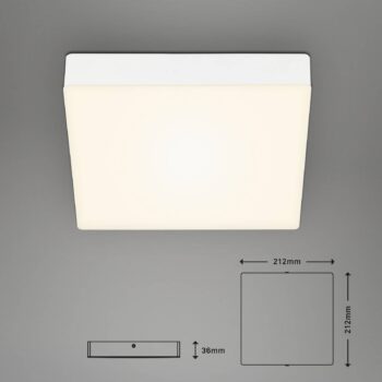 Stropné svietidlo Flame LED, 21,2 x 21,2 cm, biele