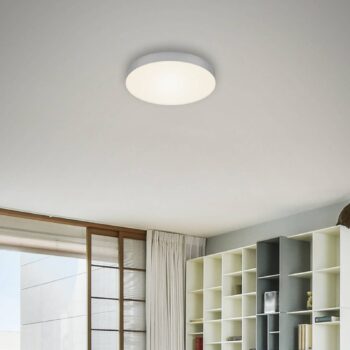 Stropné svietidlo Flame LED, Ø 21,2 cm, strieborná